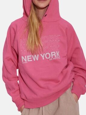Blue & Cream - Kids New York or Nothing Hoodie Confetti. Size Large. Pink